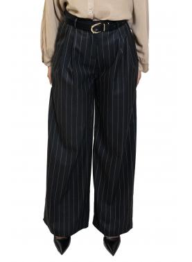 Pantalone palazzo a righe gessato